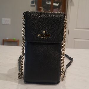 Kate Spade Black Leather Phone Crossbody